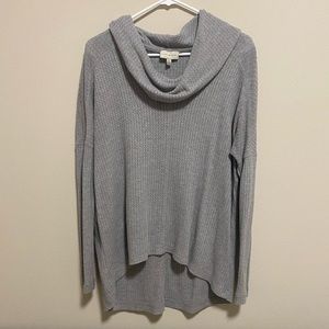 Lucky brand waffle knit sweater with cowl neck